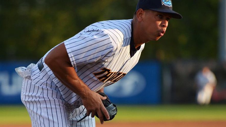 La star des Yankees Alex Rodriguez lors d'un match, le 3 a août 2013 à Trenton dans le New Jersey