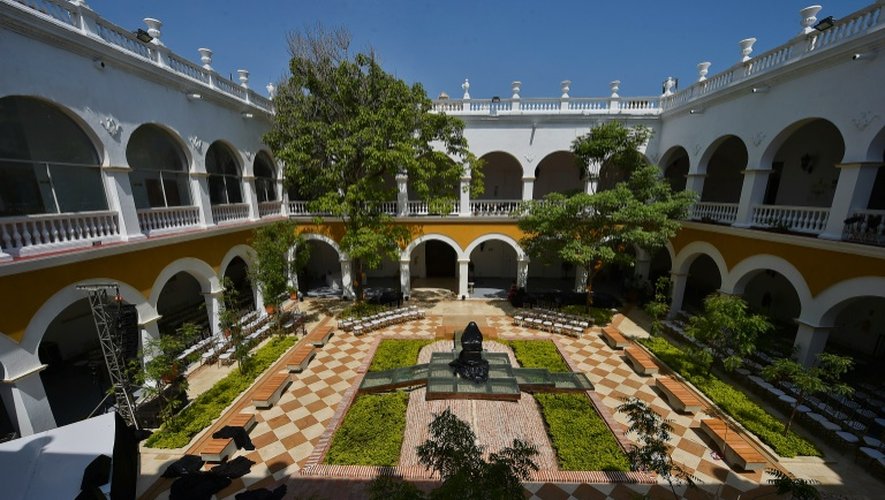 Une vue de la cour intérieure du monastère de La Merced de Carthagène, où reposeront les cendres de l'écrivain colombien Gabriel Garcia Marquez, le 22 mai 2016