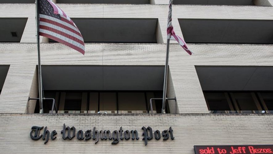 La façade du Washington Post, le 5 août 2013, après l'annonce de son rachat par le patron d'Amazon.com