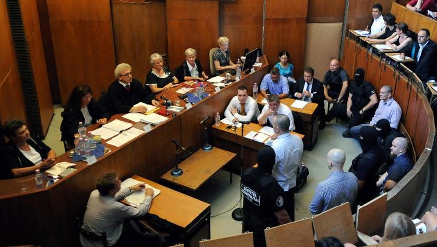 Vue générale du tribunal de Budapest, prise le 6 août 2013 lors d'un procès concernant des meurtres de Roms