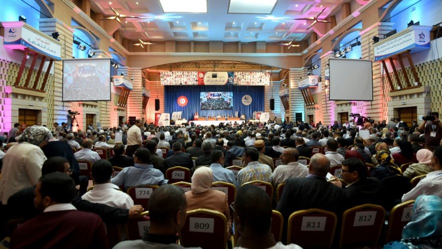 Les participants au congrès du parti Ennahdha réunis le 22 mai 2016 à Hammamet