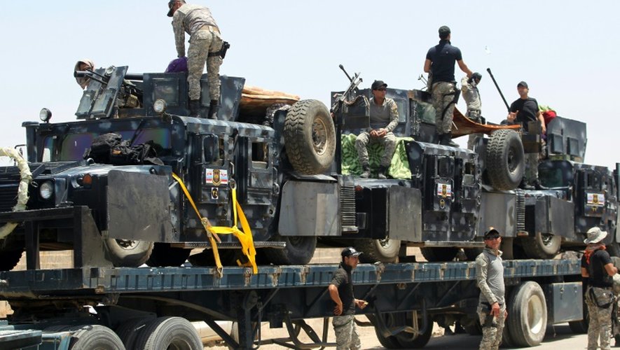 Des soldats irakiens le 22 mai 2016 près de Fallouja