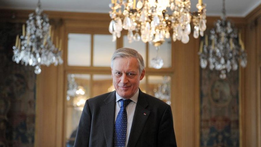 Le gouverneur de la Banque de France Christian Noyer au siège de l'établissement à Paris le 28 mars 2013
