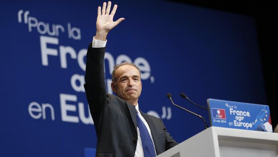 Le président de l'UMP Jean-François Copé lors d'un meeting consacré aux élections européennes,le 21 mai 2014 à Paris