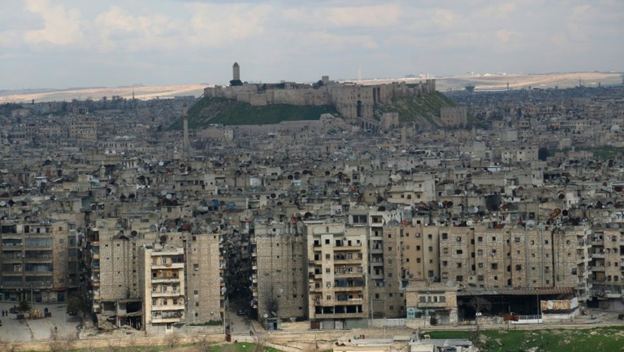 Vue générale d'Alep prise le 3 mars 2015