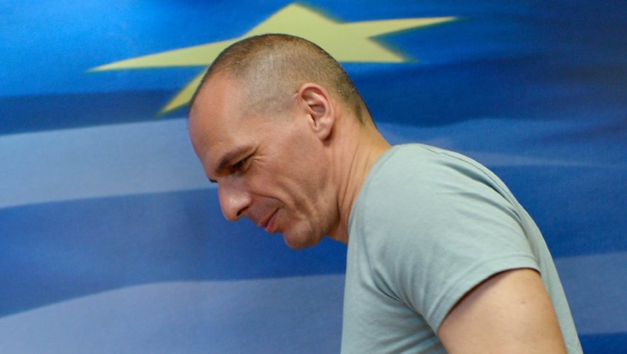 Le ministre grec des finances Yanis Varoufakis lors d'une conférence de presse à Athènes le 5 juillet