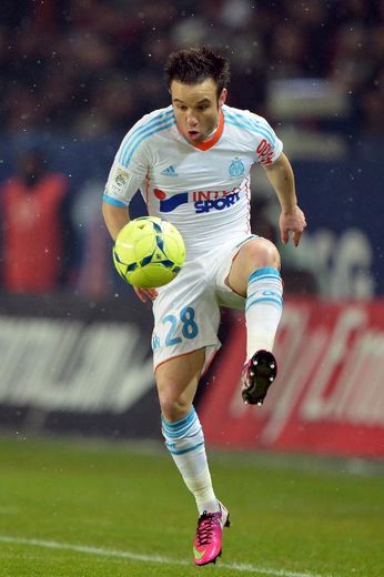 Le joueur de Marseille Mathieu Valbuena, lors d'un match de L1 contre le PSG, le 24 février 2013 à Paris
