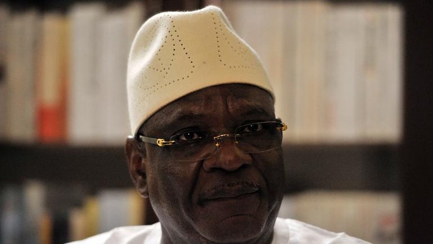 Le candidat à la présidentielle malienne Ibrahim Boubacar Keïta, le 9 août 2013 à Bamako