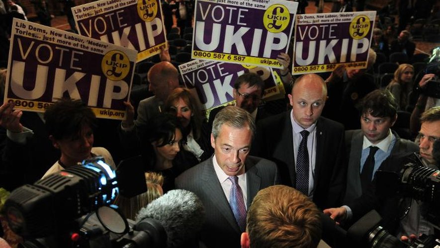 Nigel Farage (UKIP) à l'annonce du résultats des européennes le 25 mai 2014 à Southampton