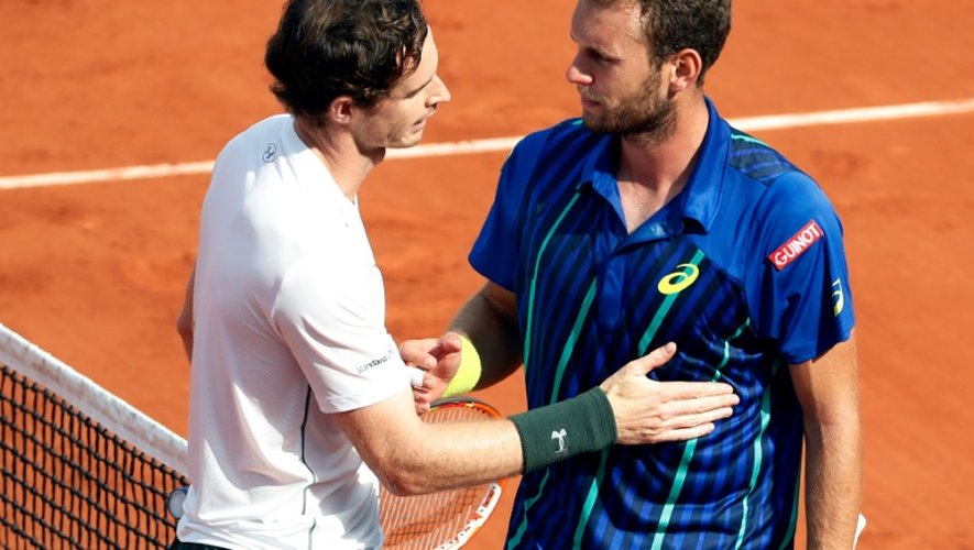 L'Ecossais Andy Murray et le Français Mathias Bourgue, le 25 mai 2016 à Roland-Garros