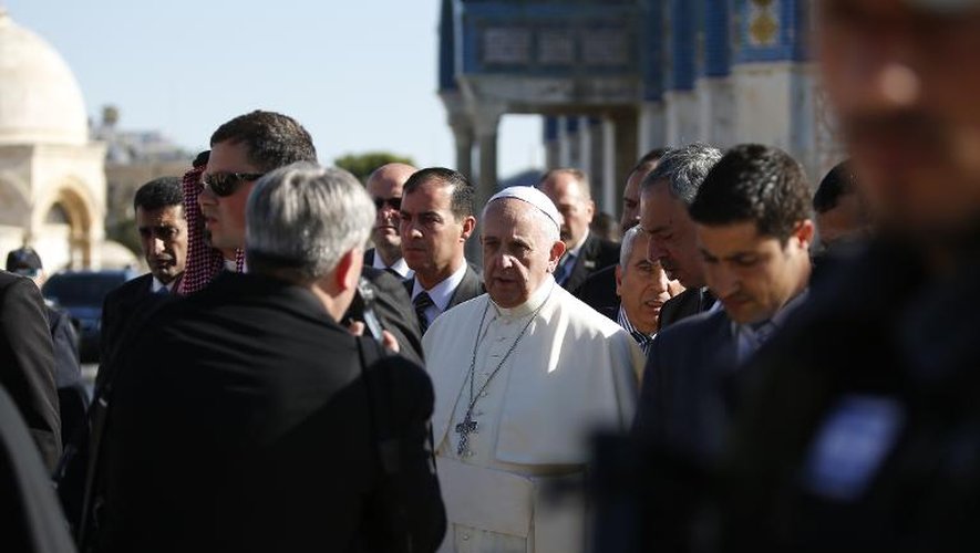 Le Pape François arrive sur l'Esplanade des Mosquées à Jérusalem, le 26 mai 2014