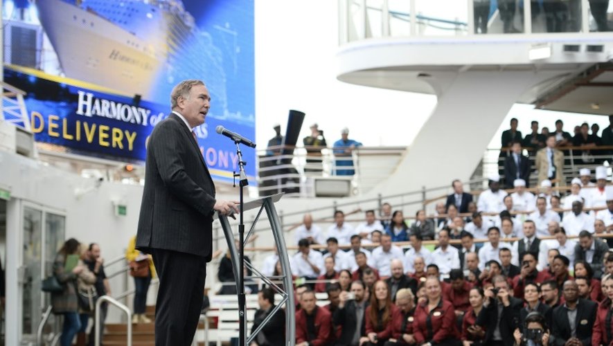 Le PDG de l'armateur américain Royal Caribbean, Richard Fain, le 12 mai 2016 à Saint-Nazaire