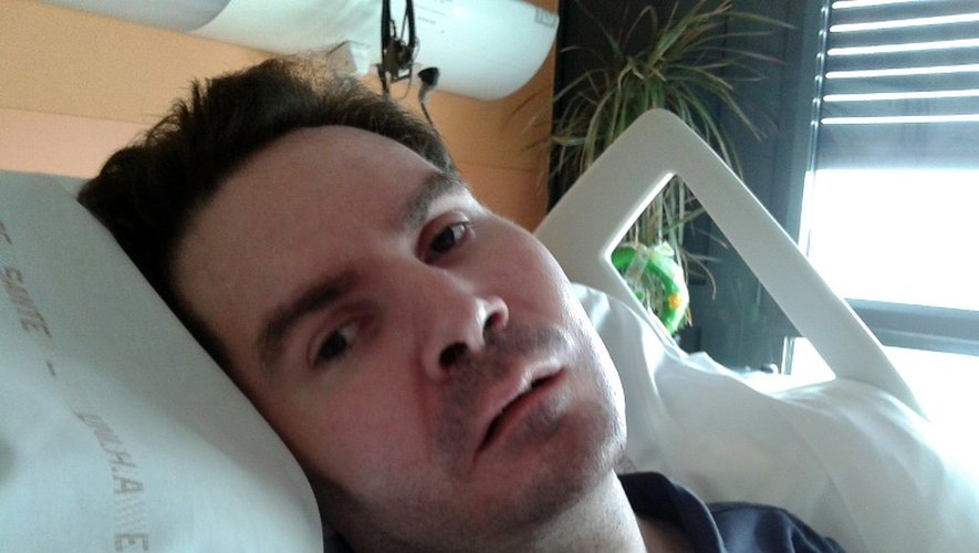 Photo de Vincent Lambert prise le 3 juin 2015 dans sa chambre d'hôpital à Reims, fournie par sa famille