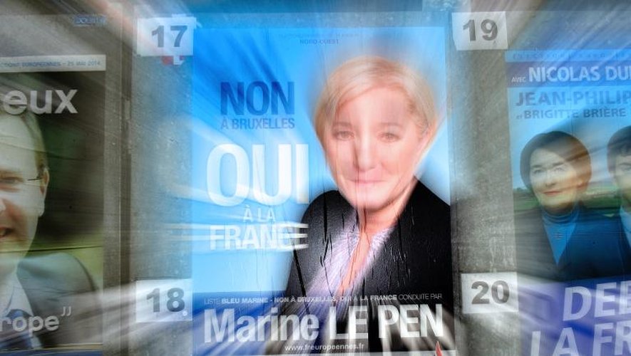 Affiche électorale de Marine Le Pen le 26 mai 2014 à Denain
