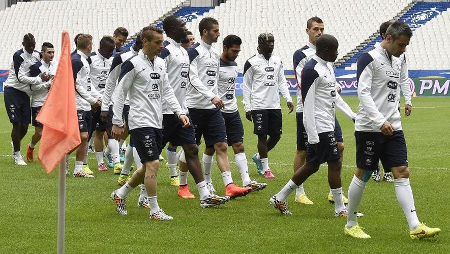 Les joueurs français à l'entraînement au Stade de France, le 26 mai 2014