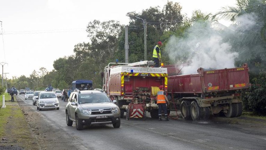 Camion incendié le 25 mai 2014 à Mont-Dore en Nouvelle Calédonie
