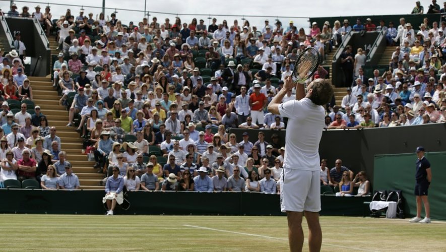 Le Français Richard Gasquet après sa victoire à Wimbledon sur l'Australien Nick Kyrgios, le 6 juillet 2015