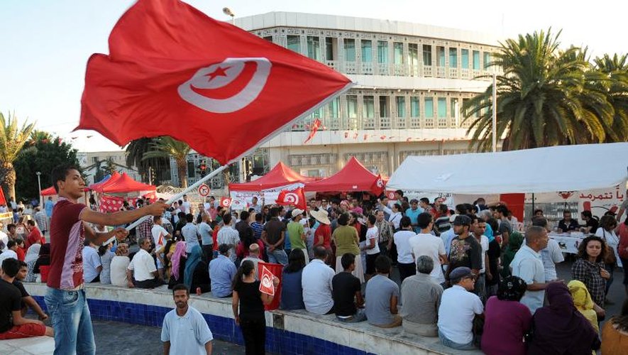 Manifestation contre le gouvernement islamiste le 11 août 2013 à Tunis