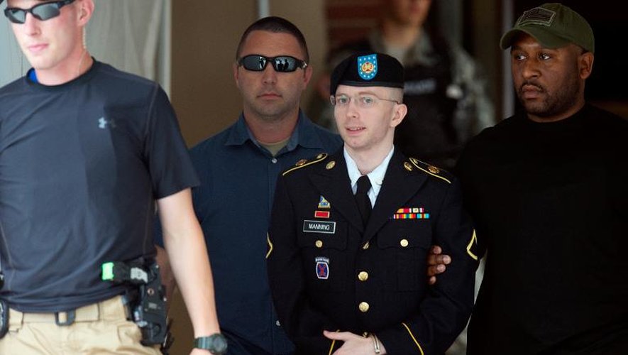 La taupe de WikiLeaks Bradley Manning à Fort Meade le 30 juillet 2013