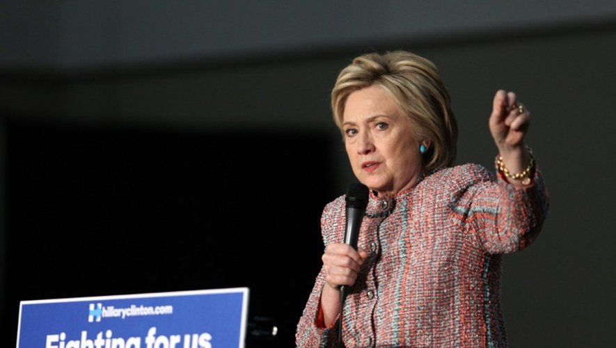 La candidate à l'investiture démocrate pour la présidentielle américaine Hillary Clinton, le 25 mai 2016 à Buena Park en Californie