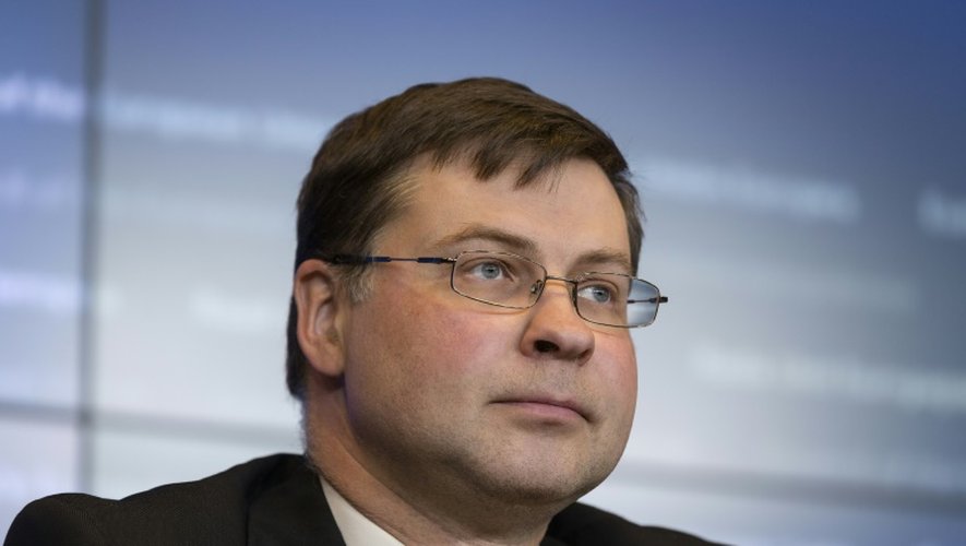 Valdis Dombrovskis, vice-président de la Commission européenne, le 19 juin 2015 au Luxembourg