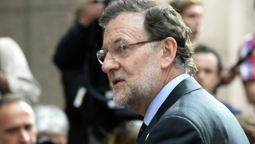 Le premier ministre espagnol Mariano Rajoy arrive au parlement européen à Bruxelles, le 7 juillet 2015