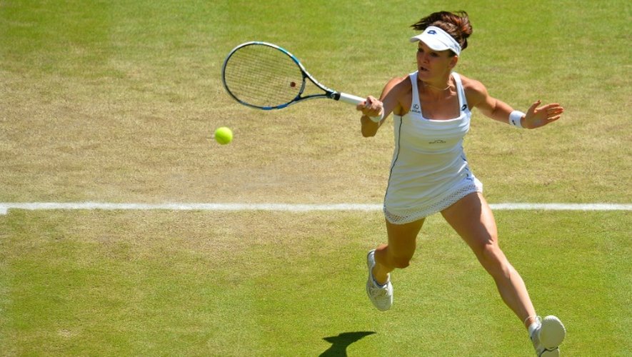 La Polonaise Agnieszka Radwanska face à Garbiñe Muguruza en demi-finale à Wimbledon, le 9 juillet 2015