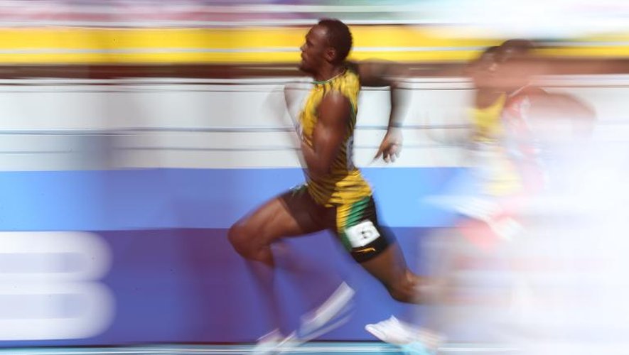 Usain Bolt en séries du 200m au Mondiaux de Moscou, le 16 août 2013