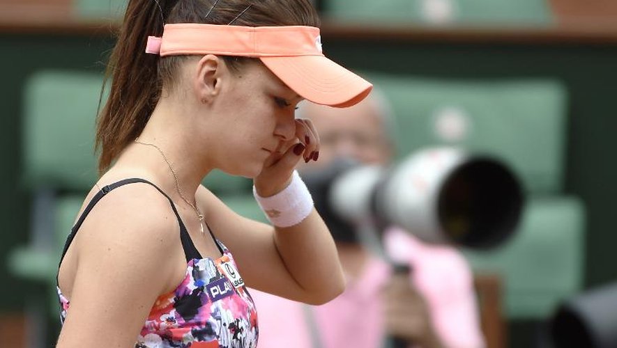 La Polonaise Agnieszka Radwanska, N.3 mondiale, lors du troisième tour de Roland-Garros disputé face à la Croate Ajla Tomljanovic, le 30 mai 2014 à Paris