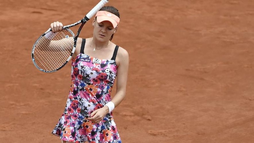 La Polonaise Agnieszka Radwanska lors de son match contre la Croate Ajla Tomljanovic au 3e tour de Roland Garros, à Paris le 30 mai 2014