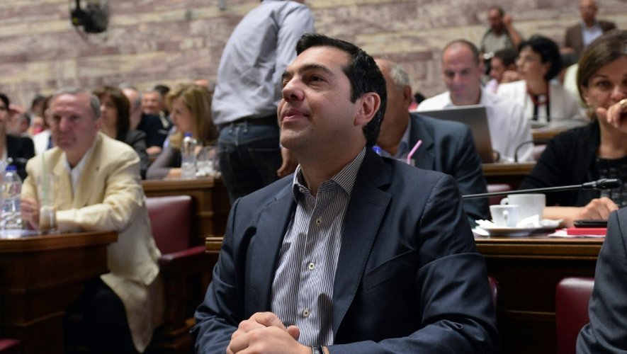 Le Premier ministre grec Alexis Tsipras le 10 juillet 2015 au Parlement à Athènes