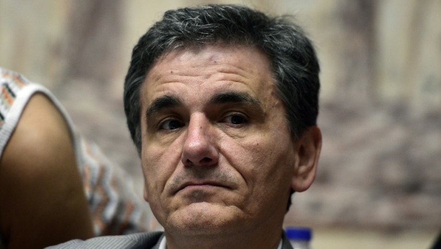 Le ministre grec des Finances Euclid Tsakalotos au Parlement le 10 juillet 2015 à Athènes