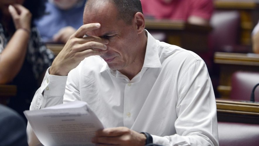 L'ancien ministre grec des Finances Yanis Varoufakis lors d'une réunion de son groupe parlementaire, le 10 juillet 2015 à Athènes