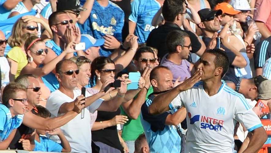 L'attaquant Dimitri Payet, auteur du 2e but de l'OM face à Evian-Thonon, le 17 août 2013 à Marseille