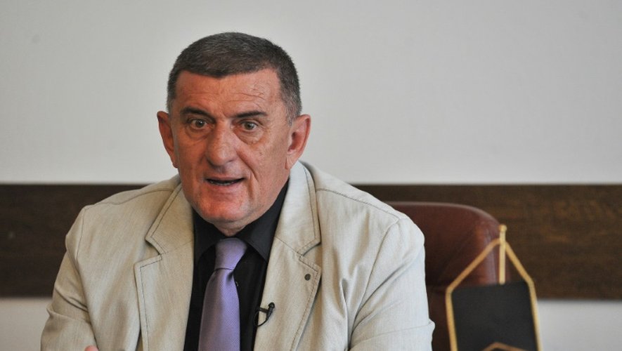 Dragan Lukac, directeur de la police de l'entité croato-musulmane de Bosnie, lors de son entretien avec des journalistes de l'AFP, à Sarajevo, le 16 mai 2016
