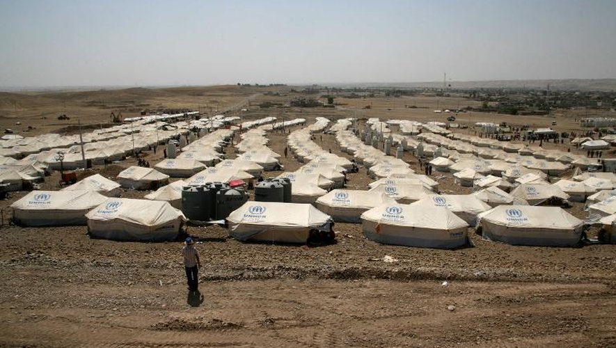 Vue génrale du camp de réfugiés de Quru Gusik près d'Erbil, la capitale du Kurdistan irakien
