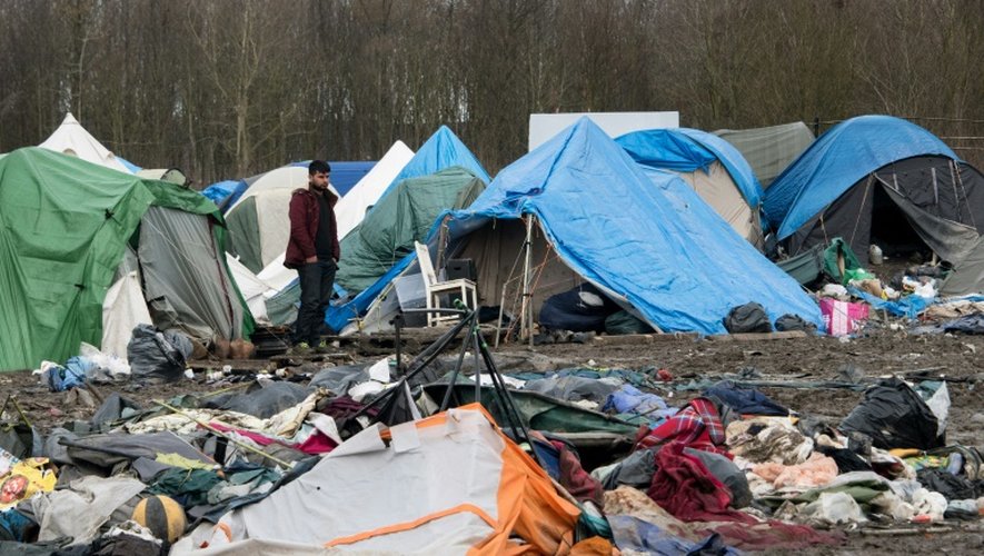 Le camp de migrants de Grande-Synthe dans le Nord le 8 mars 2016