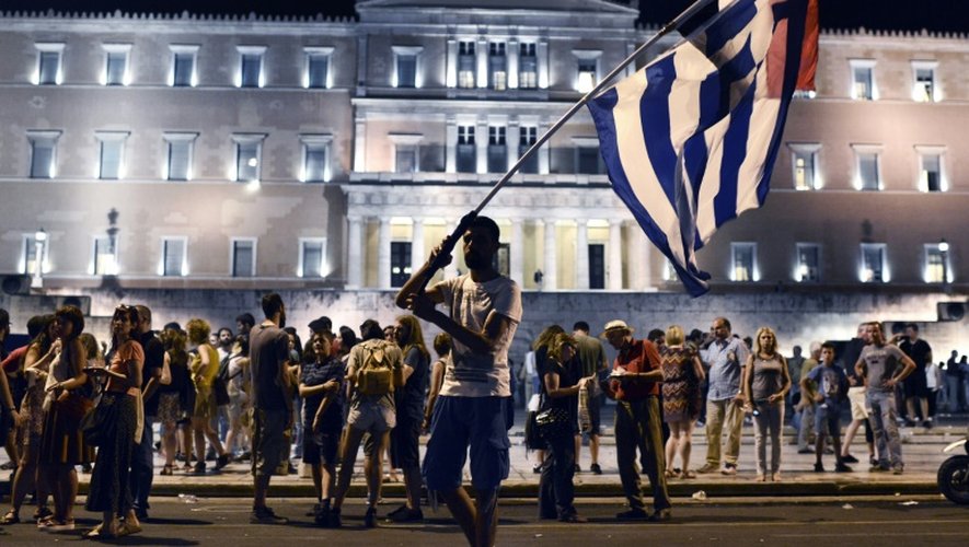 Manifestation devant le Parlement le 10 juillet 2015 à Athènes
