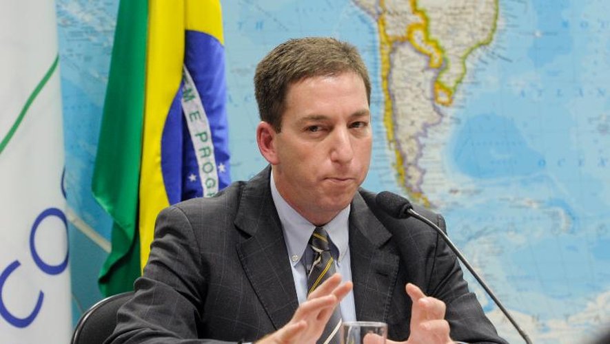 Le journaliste du Guardian, Glenn Greenwald, devant le sénat brésilien à Brasilia, le 6 août 2013