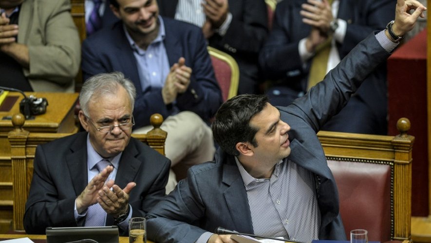 Le Premier ministre grec Alexis Tsipras le 10 juillet 2015 au Parlement à Athènes