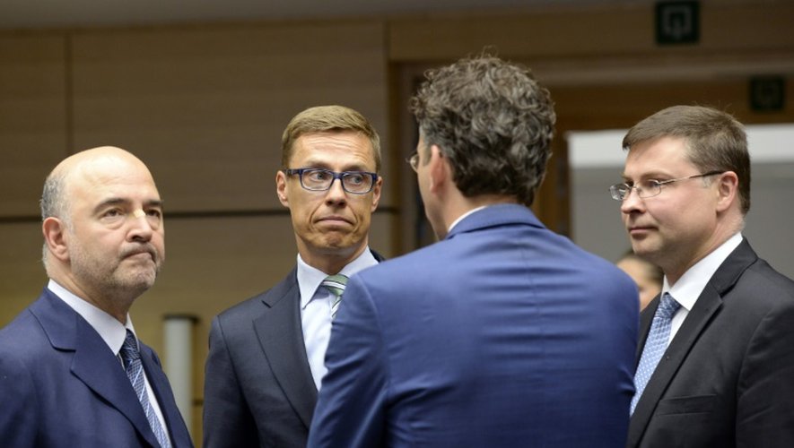 A la réunion de l'Eurogroupe sur la Grèce, le 11 juillet 2015 à Bruxelles