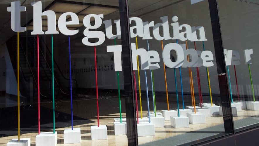 La façade du Guardian, photographiée le 20 août 2013 à Londres