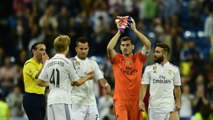 Iker Casillas, lors de son dernier match avec le Real Madrid, le 23 mai 2015 contre Getafe à Santiago Bernabeu
