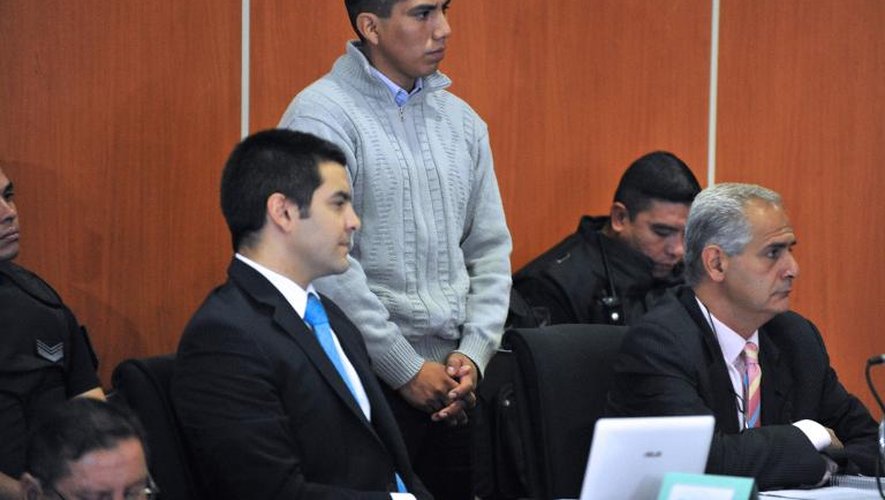 Gustavo Lasi, l'un des trois accusés du meurtre de deux Françaises en Argentine, à l'ouverture de son procès, le 25 mars 2014 à Salta