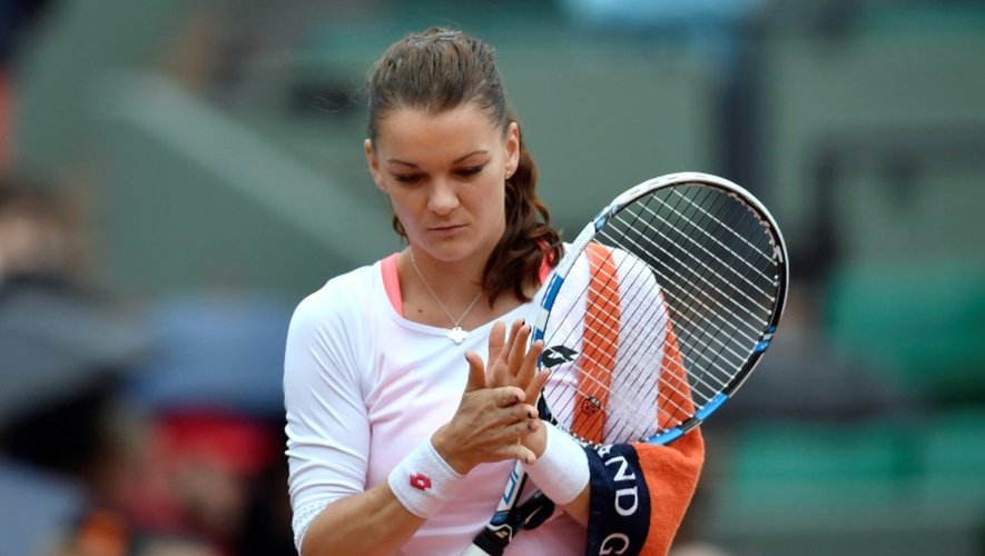 La Polonaise Agnieszka Radwanska lors de son 8e de finale perdu face à la Bulgare Tsvetana Pironkova, le 31 mai 2016 à Roland-Garros