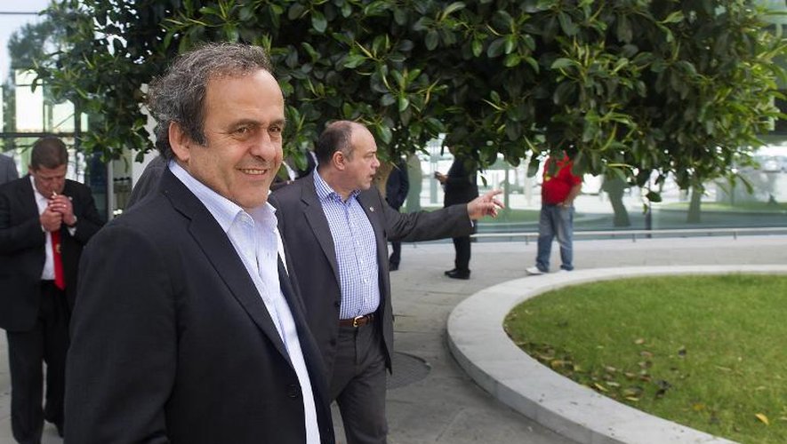 Michel Platini, président de l'UEFA, à Gibraltar le 10 mai 2014.