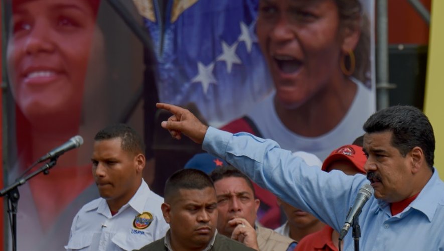 Le président vénézuélien Nicolas Maduro lors d'un rassemblement à Caracas le 31 mai 2016