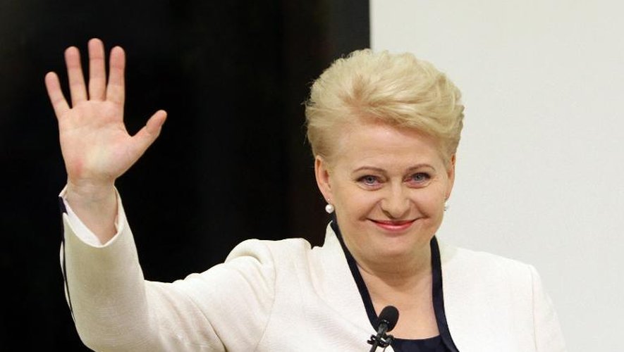 La présidente de Lithuanie Dalia Grybauskaite lors de son élection, à Vilnius, le 25 mai 2014