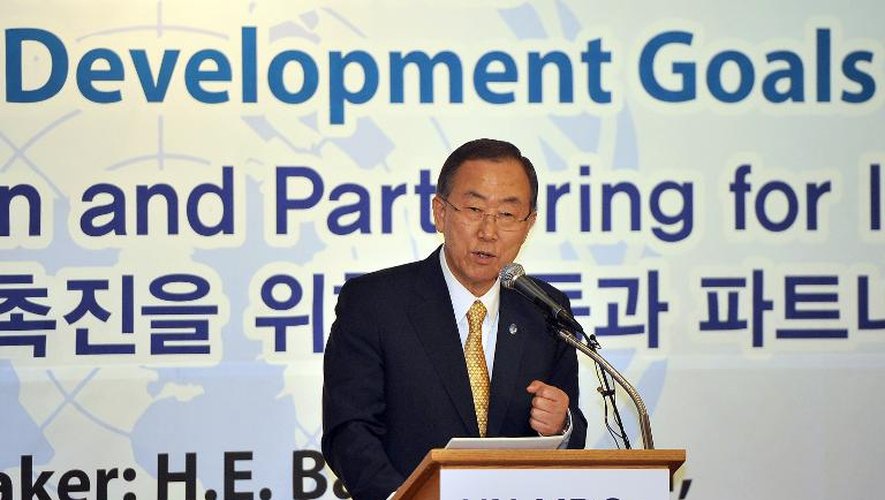 Le secrétaire général de l'ONU Ban Ki-moon, le 23 août 2013 à Séoul