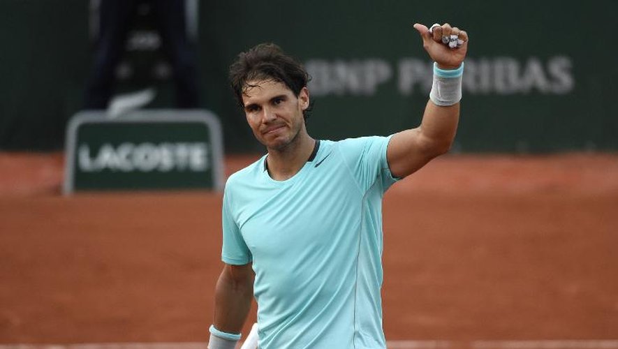 L'Espagnol Rafael Nadal qualifié pour des demi-finales de Roland-Garros en battant son compatriote David Ferrer, le 4 juin 2014